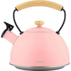BRIEBE Pastel Théière Sifflet 2,3L,Retro, Rose