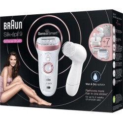 Braun Epilateur Électrique Silk-Epil Sensosmart + Brosse 9 SE 9-880 SE9-880